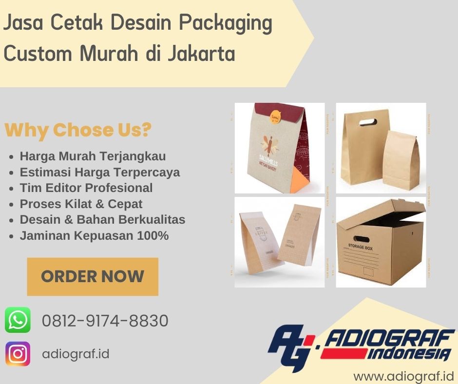 Tempat Cetak Desain Packaging Custom Murah Jakarta